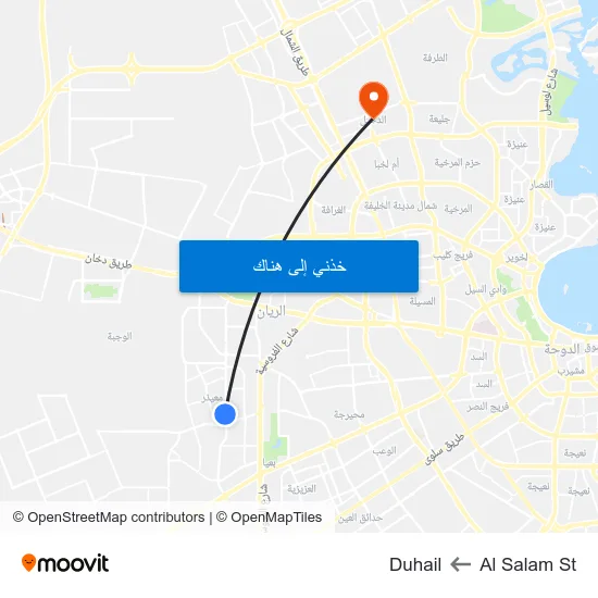 Al Salam St to Duhail map