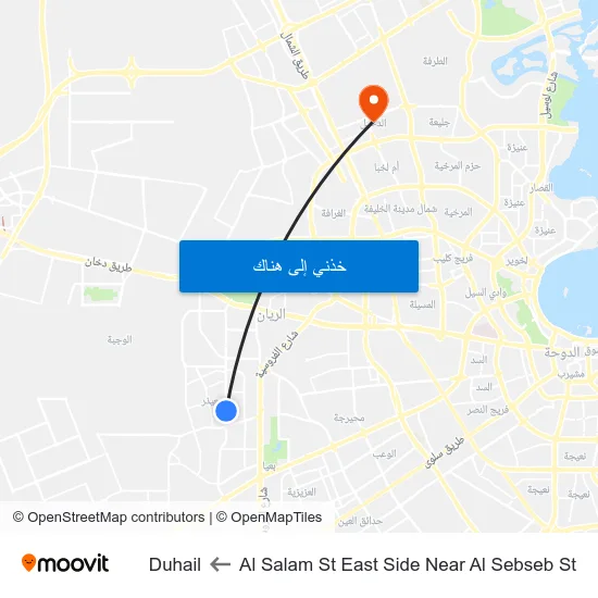 Al Salam St East Side Near Al Sebseb St to Duhail map
