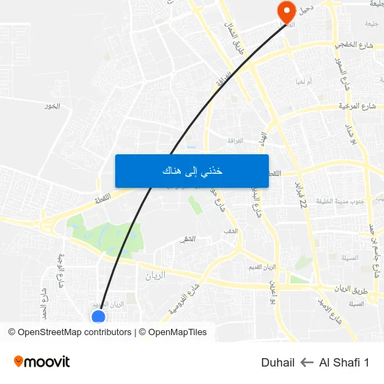 Al Shafi 1 to Duhail map