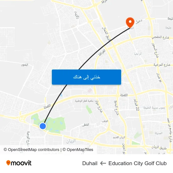 Education City Golf Club to Duhail map