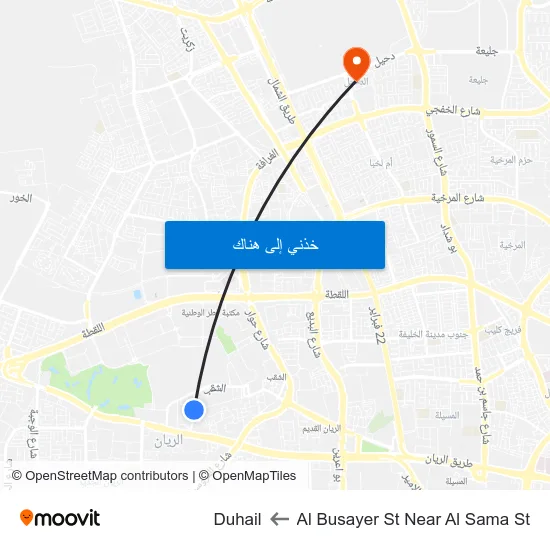 Al Busayer St Near Al Sama St to Duhail map