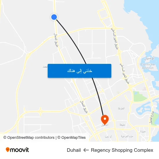 Regency Shopping Complex to Duhail map