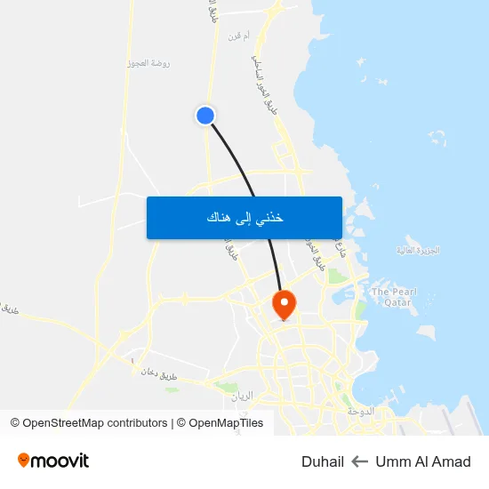 Umm Al Amad to Duhail map
