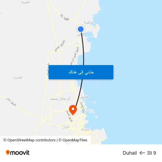 St 9 to Duhail map