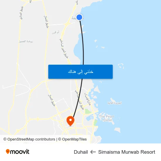 Simaisma Murwab Resort to Duhail map