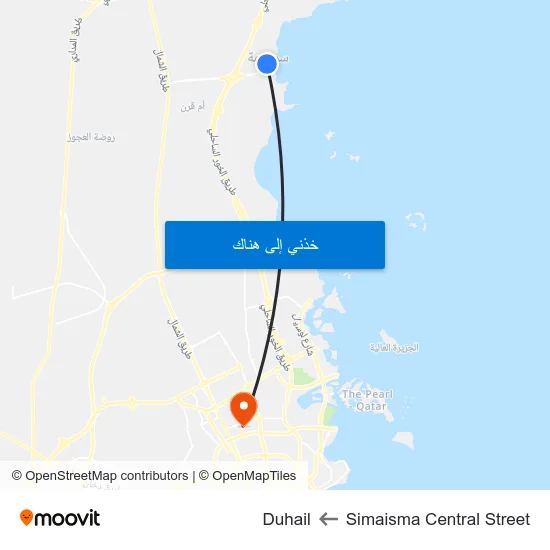 Simaisma Central Street to Duhail map