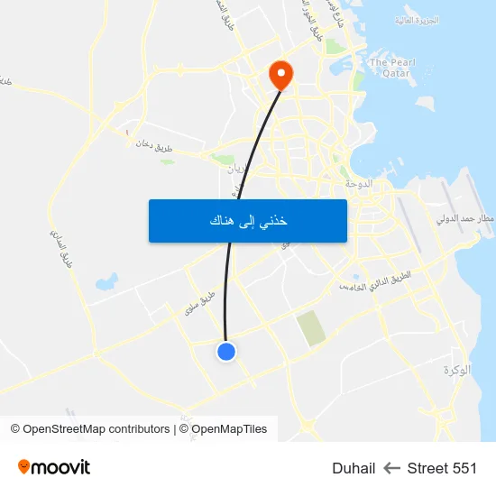 Street 551 to Duhail map