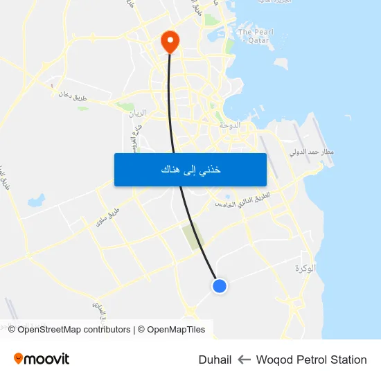 Woqod Petrol Station to Duhail map
