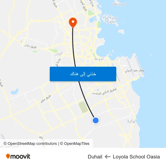 Loyola School Oasia to Duhail map