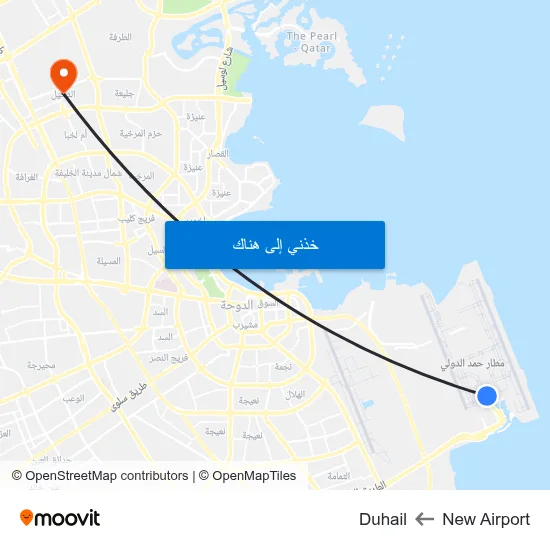 New Airport to Duhail map