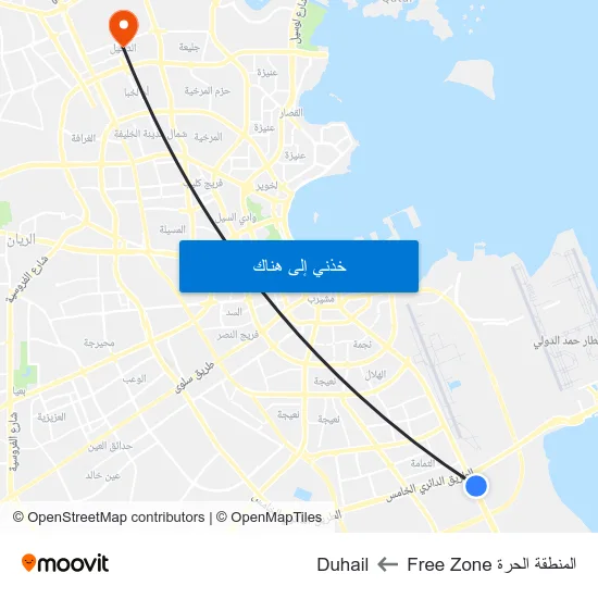 المنطقة الحرة Free Zone to Duhail map