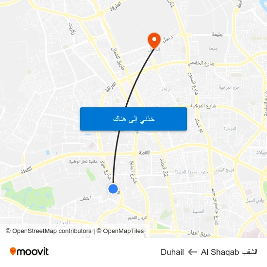 الشقب Al Shaqab to Duhail map