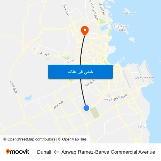 Aswaq Ramez-Barwa Commercial Avenue to Duhail map