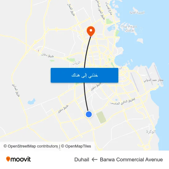 Barwa Commercial Avenue to Duhail map