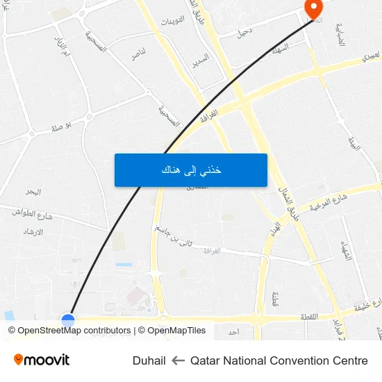Qatar National Convention Centre to Duhail map