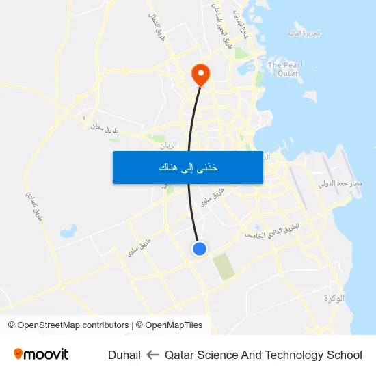 Qatar Science And Technology School to Duhail map