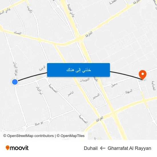 Gharrafat Al Rayyan to Duhail map