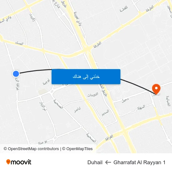 Gharrafat Al Rayyan 1 to Duhail map