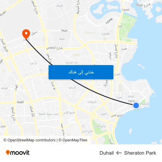 Sheraton Park to Duhail map
