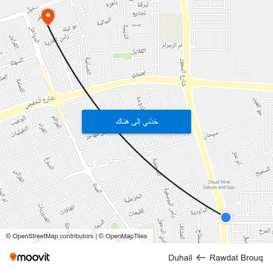 Rawdat Brouq to Duhail map