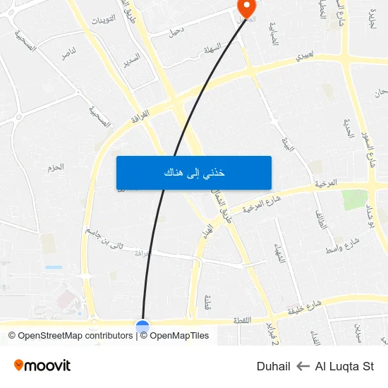 Al Luqta St to Duhail map