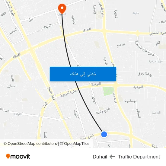 Traffic Department to Duhail map