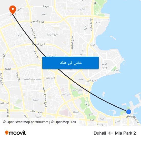 Mia Park 2 to Duhail map