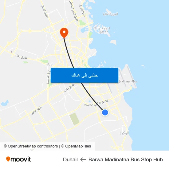 Barwa Madinatna Bus Stop Hub to Duhail map