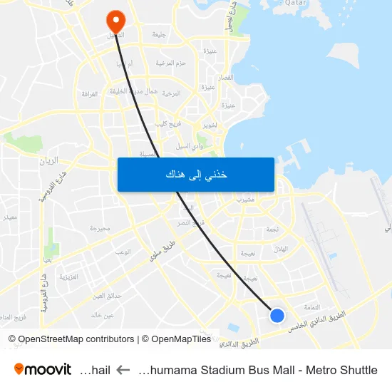 Al Thumama Stadium Bus Mall - Metro Shuttle to Duhail map