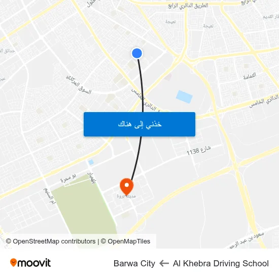 Al Khebra Driving School to Barwa City map