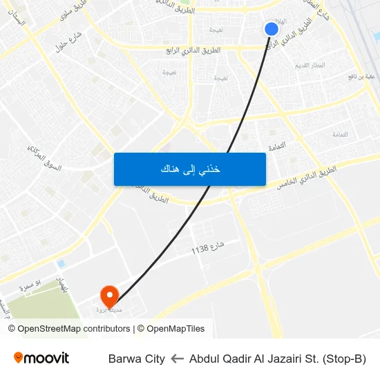 Abdul Qadir Al Jazairi St. (Stop-B) to Barwa City map
