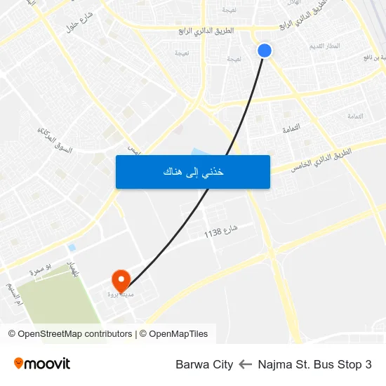 Najma St. Bus Stop 3 to Barwa City map