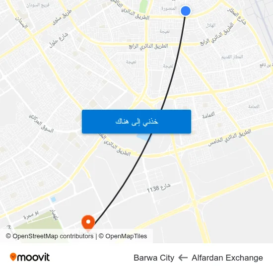 Alfardan Exchange to Barwa City map