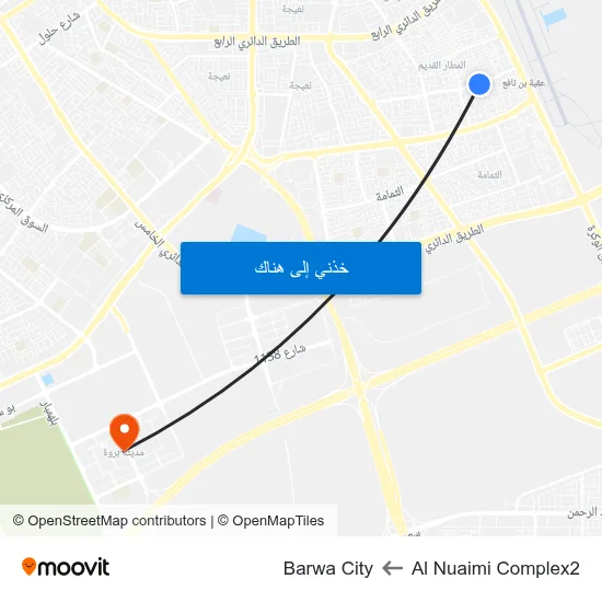 Al Nuaimi Complex2 to Barwa City map