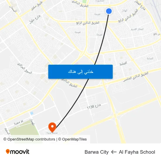 Al Fayha School to Barwa City map