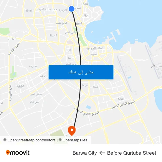 Before Qurtuba Street to Barwa City map