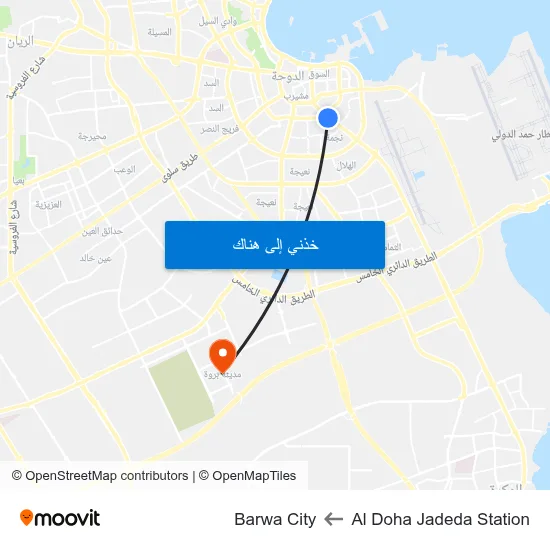 Al Doha Jadeda Station to Barwa City map