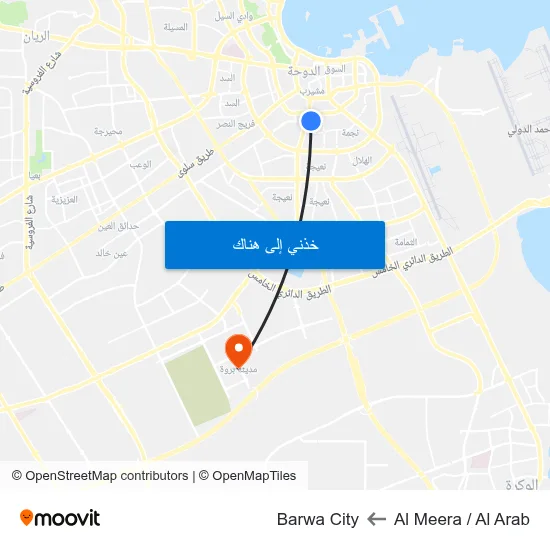 Al Meera / Al Arab to Barwa City map