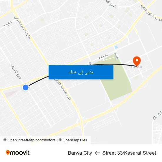 Street 33/Kasarat Street to Barwa City map