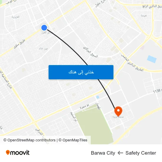 Safety Center to Barwa City map