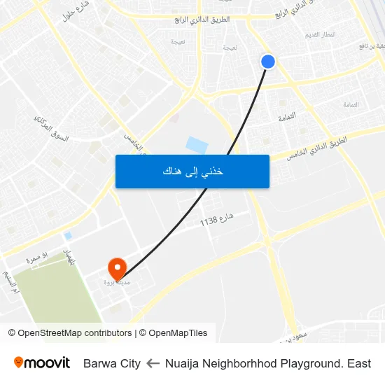 Nuaija Neighborhhod Playground. East to Barwa City map