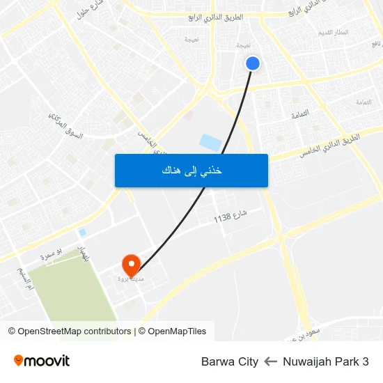 Nuwaijah Park 3 to Barwa City map