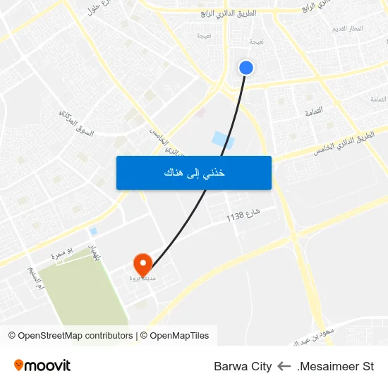 Mesaimeer St. to Barwa City map