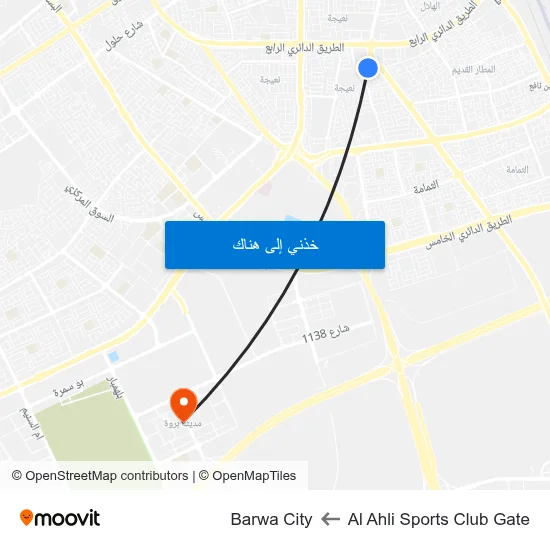Al Ahli Sports Club Gate to Barwa City map