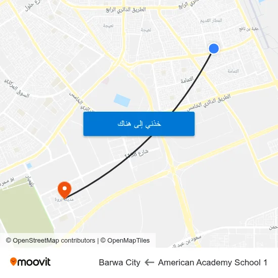American Academy School 1 to Barwa City map