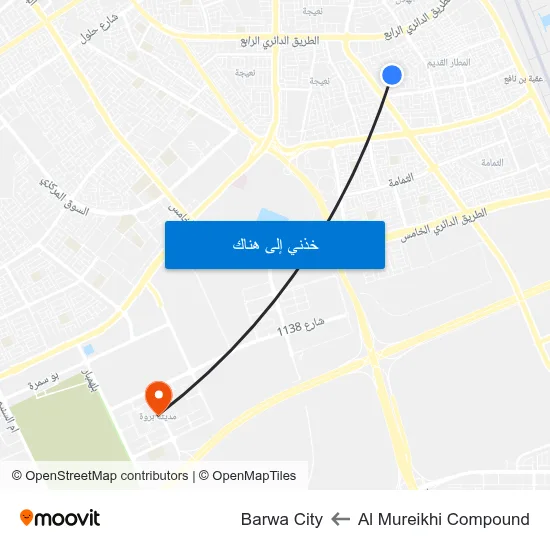 Al Mureikhi Compound to Barwa City map