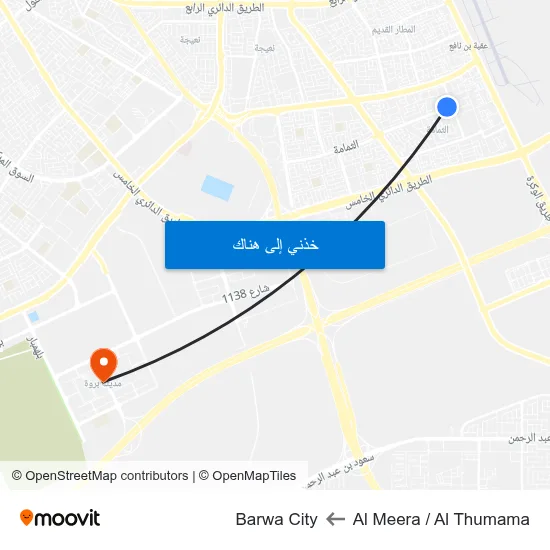 Al Meera / Al Thumama to Barwa City map