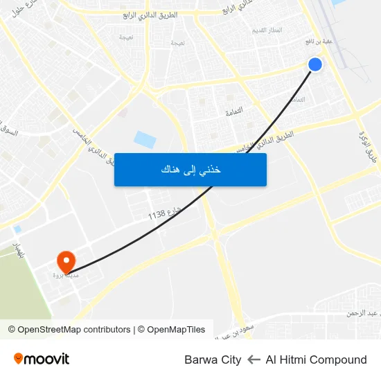 Al Hitmi Compound to Barwa City map
