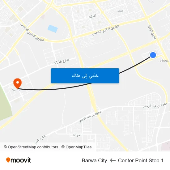 Center Point Stop 1 to Barwa City map