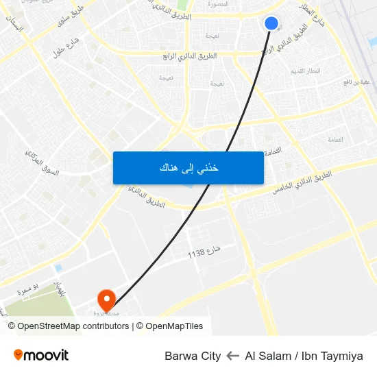 Al Salam / Ibn Taymiya to Barwa City map